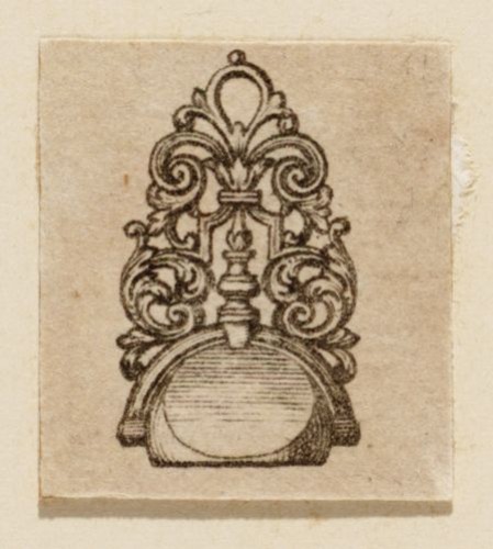 Ornamentprent. A new book of ornament (?). Ontwerp voor een zegel.
